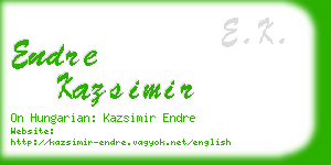 endre kazsimir business card